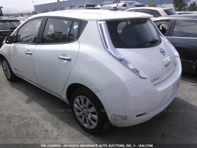 1N4AZ0CP1DC424039 - 2013 NISSAN LEAF S/SV/SL WHITE photo 3