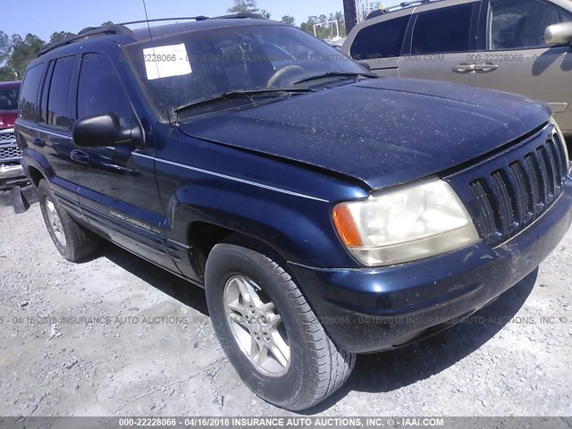 1J4G258N2YC180334 - 2000 JEEP GRAND CHEROKEE LIMITED BLUE photo 1