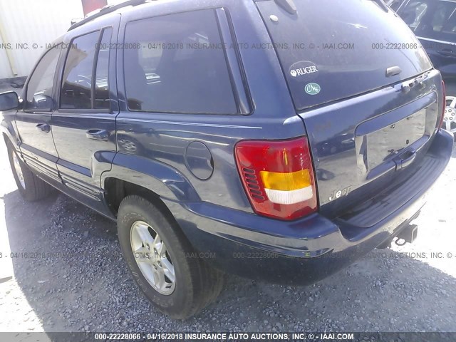 1J4G258N2YC180334 - 2000 JEEP GRAND CHEROKEE LIMITED BLUE photo 3