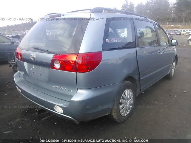 5TDZK23C57S025504 - 2007 TOYOTA SIENNA CE/LE Light Blue photo 4