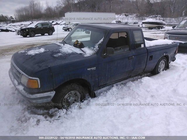 1FTCR14X5VPA32554 - 1997 FORD RANGER SUPER CAB BLUE photo 2