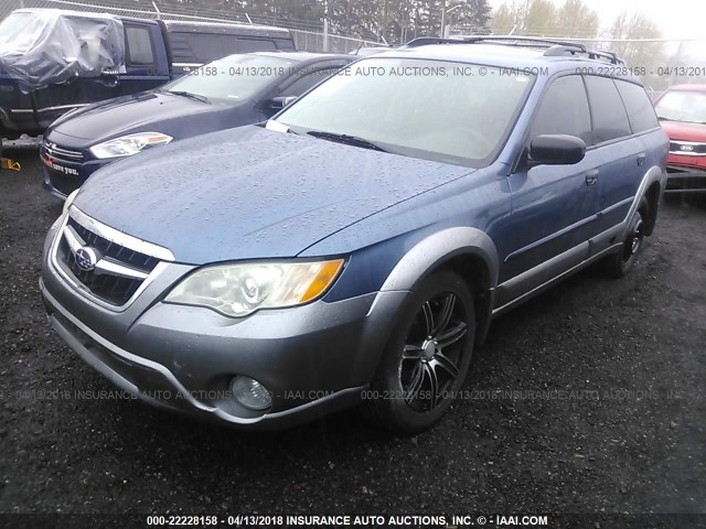 4S4BP61C997345026 - 2009 SUBARU OUTBACK 2.5I BLUE photo 2