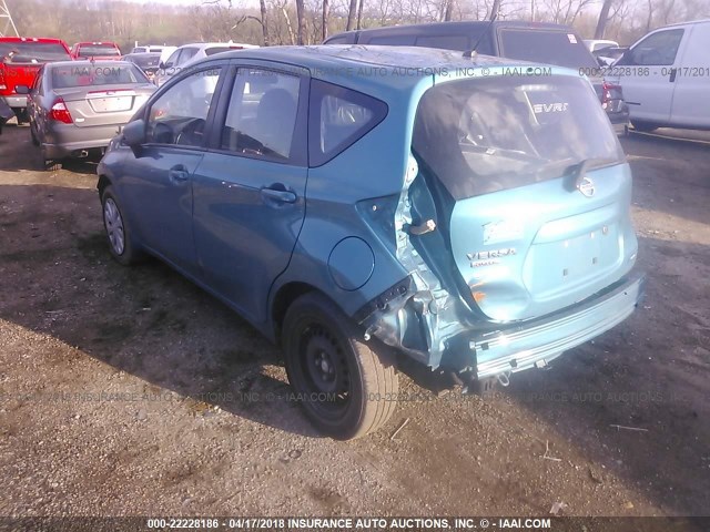 3N1CE2CP4FL354878 - 2015 NISSAN VERSA NOTE S/S PLUS/SV/SL/SR TEAL photo 3