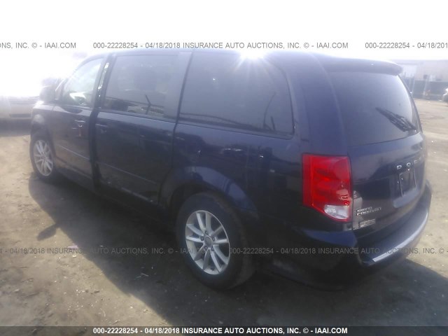 2C4RDGCG8ER259202 - 2014 DODGE GRAND CARAVAN SXT BLUE photo 3