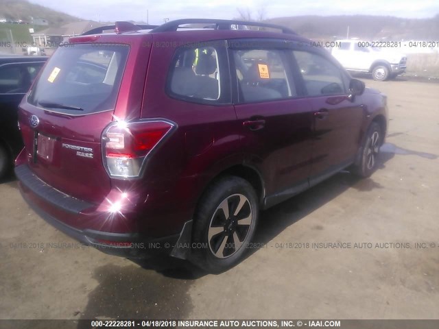 JF2SJABC0HH423226 - 2017 SUBARU FORESTER 2.5I MAROON photo 4