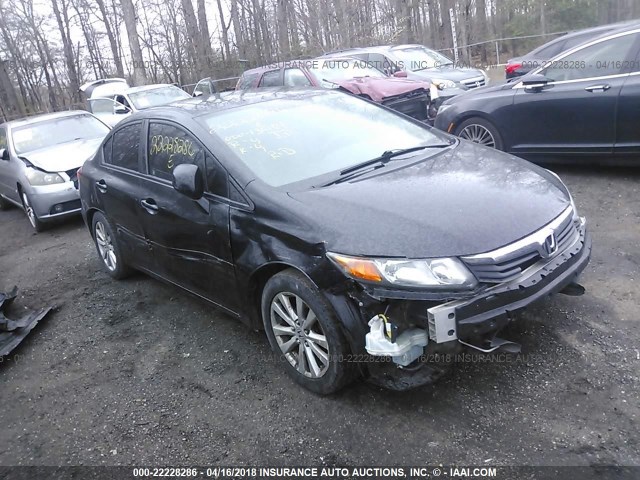 19XFB2F9XCE316734 - 2012 HONDA CIVIC EXL BLACK photo 1