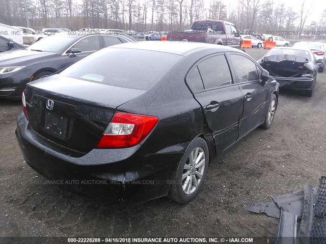 19XFB2F9XCE316734 - 2012 HONDA CIVIC EXL BLACK photo 4