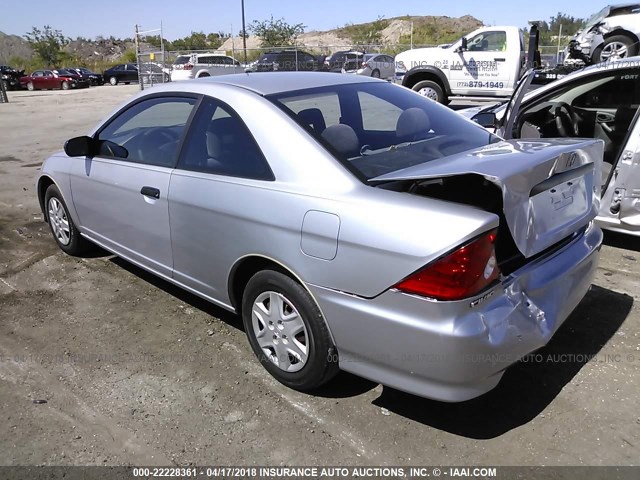 1HGEM22175L040434 - 2005 HONDA CIVIC DX VP SILVER photo 3