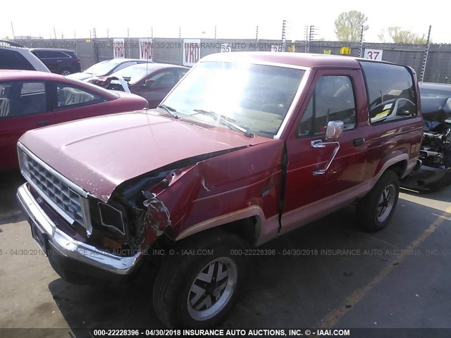 1FMCU14T4JUD32072 - 1988 FORD BRONCO II RED photo 2