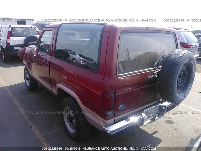 1FMCU14T4JUD32072 - 1988 FORD BRONCO II RED photo 3