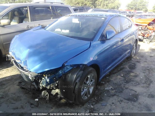 KMHD84LF5HU428065 - 2017 HYUNDAI ELANTRA SE/VALUE/LIMITED BLUE photo 2