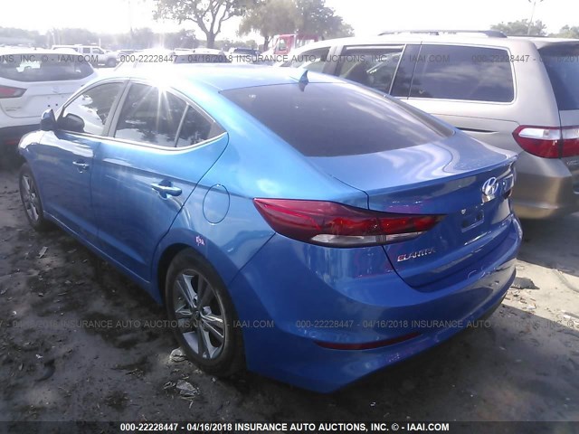 KMHD84LF5HU428065 - 2017 HYUNDAI ELANTRA SE/VALUE/LIMITED BLUE photo 3