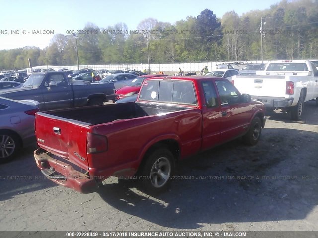 1GCCS19W8Y8181754 - 2000 CHEVROLET S TRUCK S10 RED photo 4