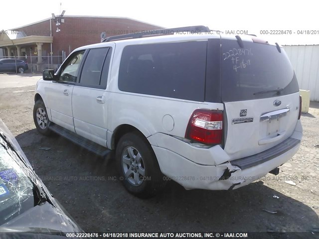 1FMFK15559LA11078 - 2009 FORD EXPEDITION EL XLT WHITE photo 3