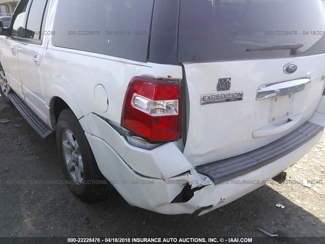 1FMFK15559LA11078 - 2009 FORD EXPEDITION EL XLT WHITE photo 6