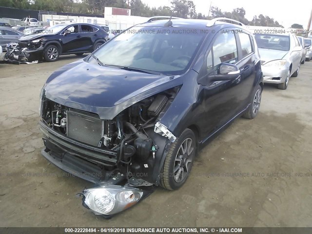 KL8CF6S94EC546373 - 2014 CHEVROLET SPARK 2LT BLACK photo 2