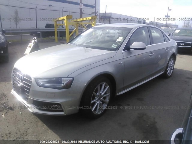 WAUFFAFL6FN029494 - 2015 AUDI A4 PREMIUM PLUS SILVER photo 2