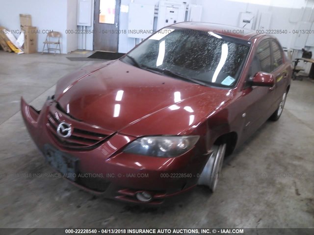 JM1BK323261475566 - 2006 MAZDA 3 S RED photo 2