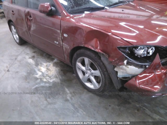 JM1BK323261475566 - 2006 MAZDA 3 S RED photo 6