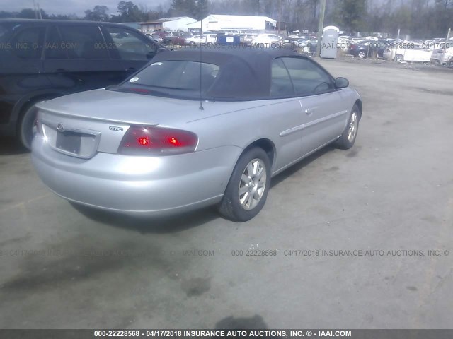 1C3EL75R94N159108 - 2004 CHRYSLER SEBRING GTC SILVER photo 4