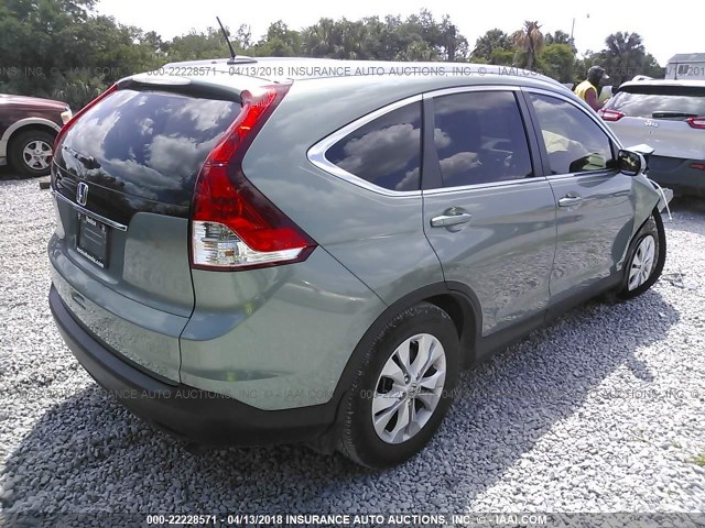 JHLRM3H77CC008777 - 2012 HONDA CR-V EXL GREEN photo 4