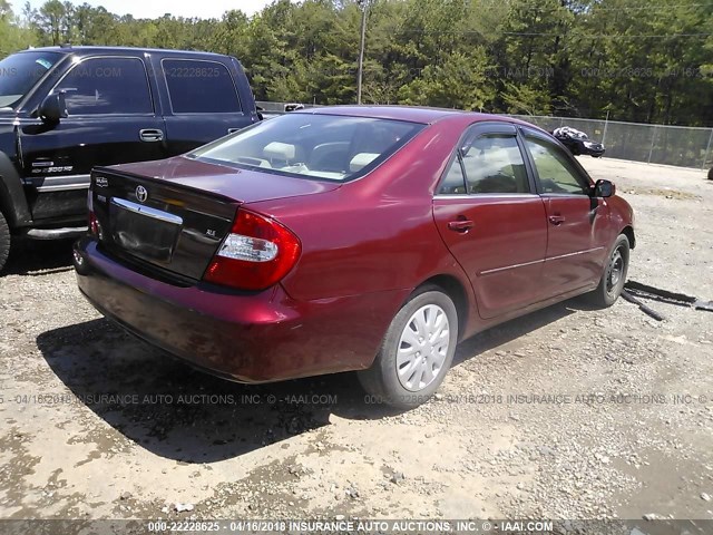 4T1BE32K52U116120 - 2002 TOYOTA CAMRY LE/XLE/SE ბურგუნდია ფოტო 4