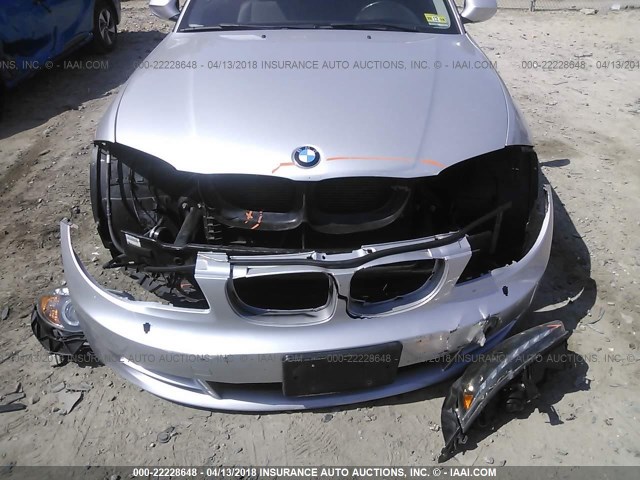 WBAUP9C54BVL89429 - 2011 BMW 128 I SILVER photo 6