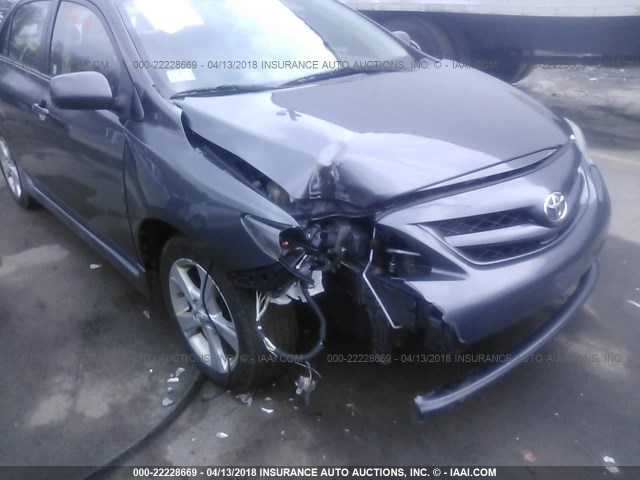 2T1BU4EE2BC609575 - 2011 TOYOTA COROLLA S/LE GRAY photo 6