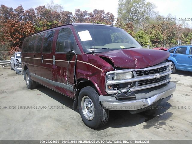 1GAHG39R511218229 - 2001 CHEVROLET EXPRESS G3500  MAROON photo 1