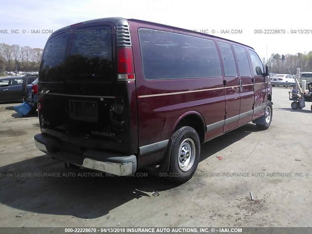 1GAHG39R511218229 - 2001 CHEVROLET EXPRESS G3500  MAROON photo 4