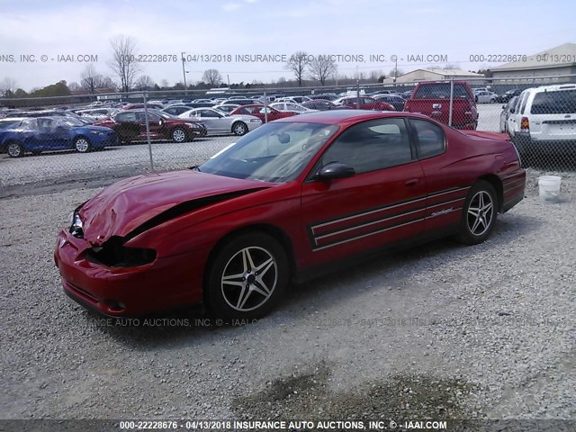 2G1WZ151X49374952 - 2004 CHEVROLET MONTE CARLO SS SUPERCHARGED RED photo 2
