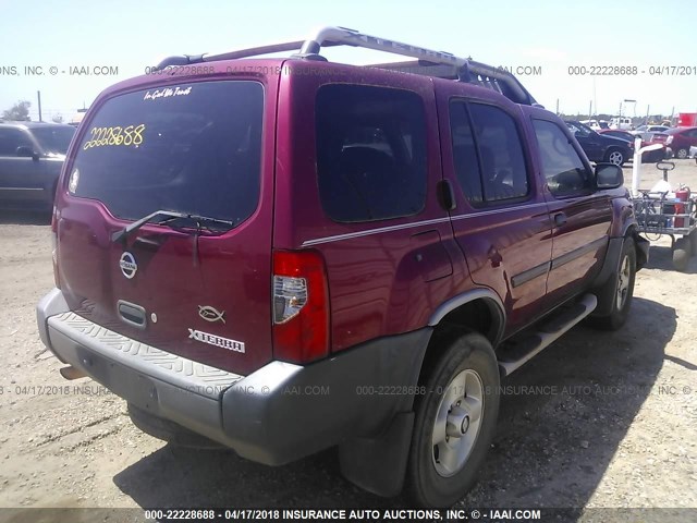 5N1ED28T93C669046 - 2003 NISSAN XTERRA XE/SE RED photo 4