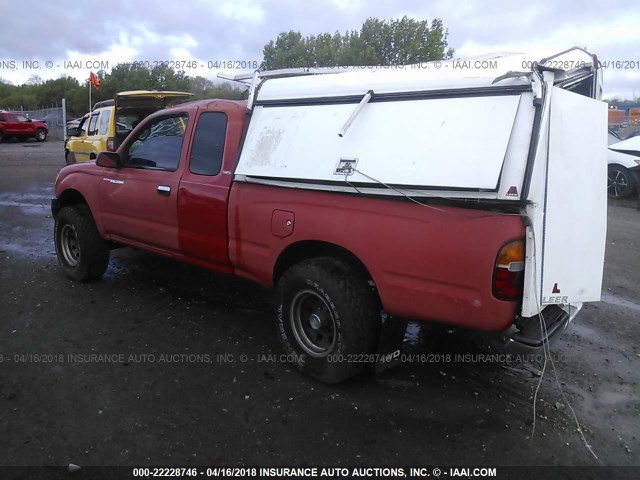 4TAWM72N1XZ464142 - 1999 TOYOTA TACOMA XTRACAB RED photo 3