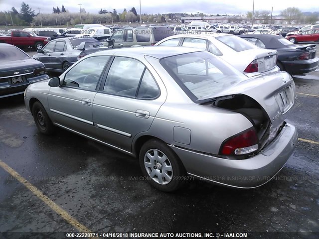 3N1CB51D42L621398 - 2002 NISSAN SENTRA XE/GXE BEIGE photo 3