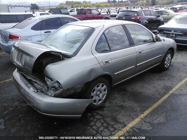 3N1CB51D42L621398 - 2002 NISSAN SENTRA XE/GXE BEIGE photo 4