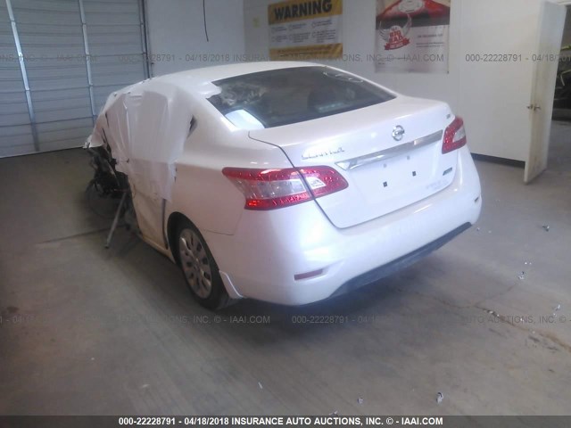 3N1AB7AP2EL687756 - 2014 NISSAN SENTRA S/SV/SR/SL WHITE photo 3