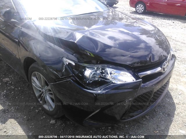 4T1BF1FK9HU339507 - 2017 TOYOTA CAMRY LE/XLE/SE/XSE BLACK photo 6