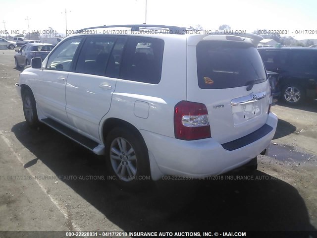 JTEDW21A560005511 - 2006 TOYOTA HIGHLANDER HYBRID WHITE photo 3