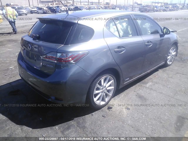 JTHKD5BH3C2048421 - 2012 LEXUS CT 200 GRAY photo 4