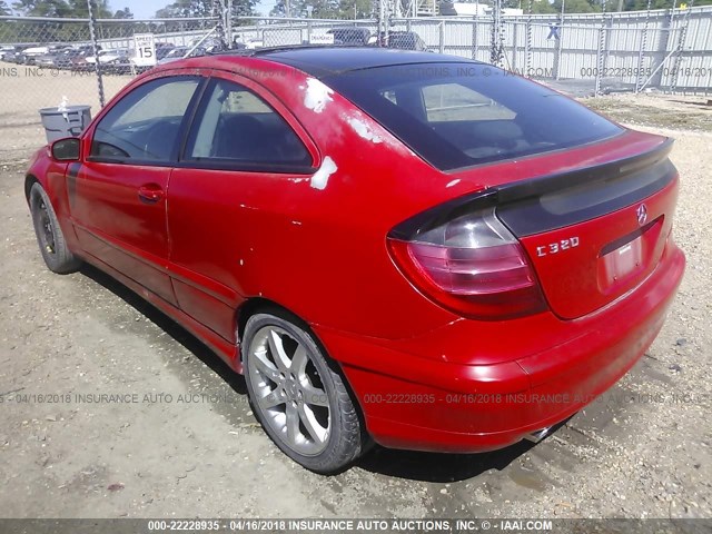 WDBRN64JX3A503966 - 2003 MERCEDES-BENZ C 320 SPORT COUPE RED photo 3