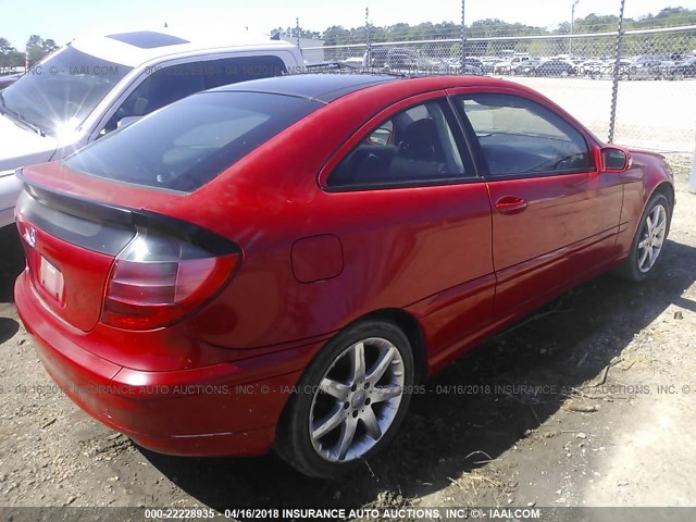 WDBRN64JX3A503966 - 2003 MERCEDES-BENZ C 320 SPORT COUPE RED photo 4