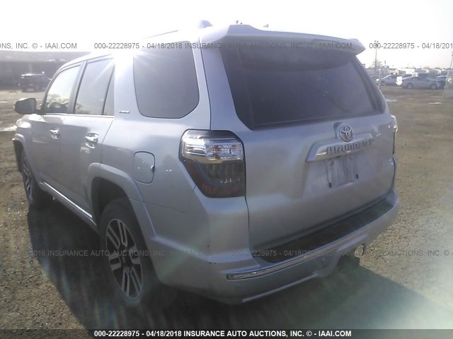 JTEBU5JR4F5247410 - 2015 TOYOTA 4RUNNER SR5/LIMITED/TRAIL/TRD PRO SILVER photo 3