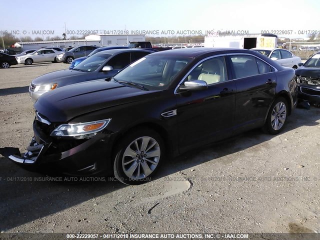 1FAHP2FW2BG133946 - 2011 FORD TAURUS LIMITED MAROON photo 2