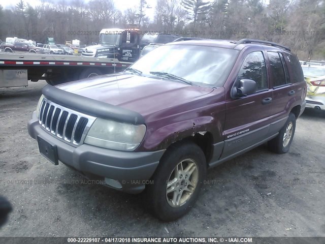 1J4GW48N63C509396 - 2003 JEEP GRAND CHEROKEE LAREDO MAROON photo 2