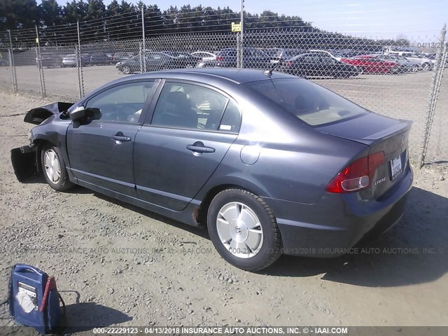 JHMFA36206S011450 - 2006 HONDA CIVIC HYBRID BLUE photo 3