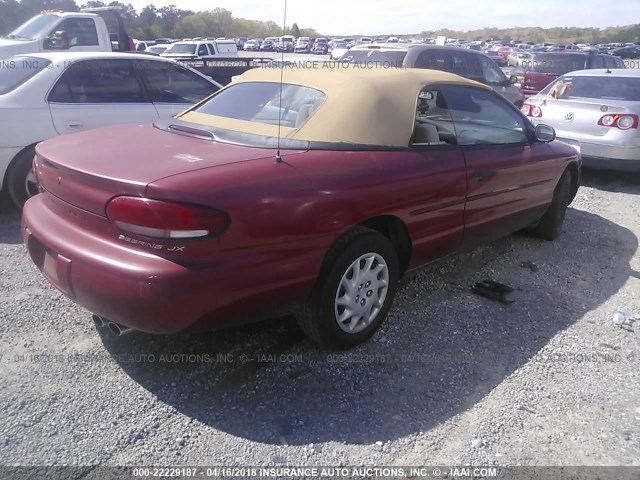 3C3EL45H4WT284073 - 1998 CHRYSLER SEBRING JX RED photo 4