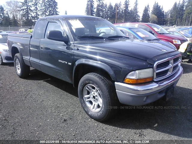 1B7GG22N41S308678 - 2001 DODGE DAKOTA BLACK photo 1