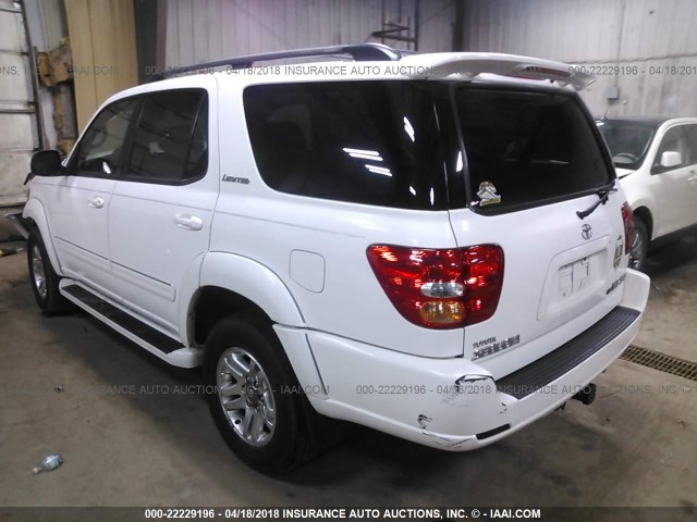 5TDBT48A54S228437 - 2004 TOYOTA SEQUOIA LIMITED WHITE photo 3