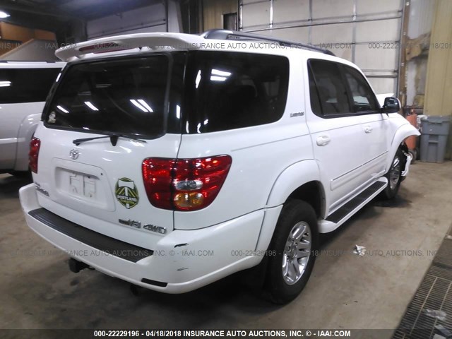 5TDBT48A54S228437 - 2004 TOYOTA SEQUOIA LIMITED WHITE photo 4