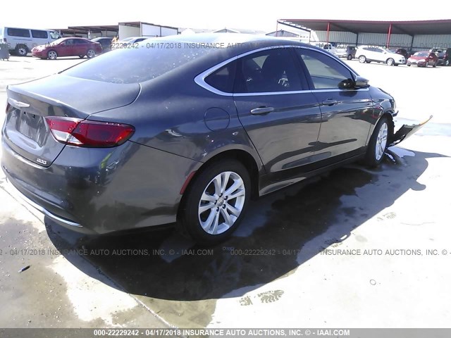 1C3CCCABXFN699742 - 2015 CHRYSLER 200 LIMITED GRAY photo 4